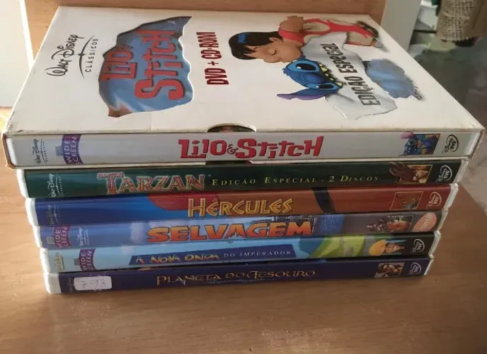 Lote 6 DVDs Disney Originais - Tarzan 2 Discos, Hércules, Lilo & Stitch, Colecionador