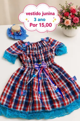 Vestido junino infantil 