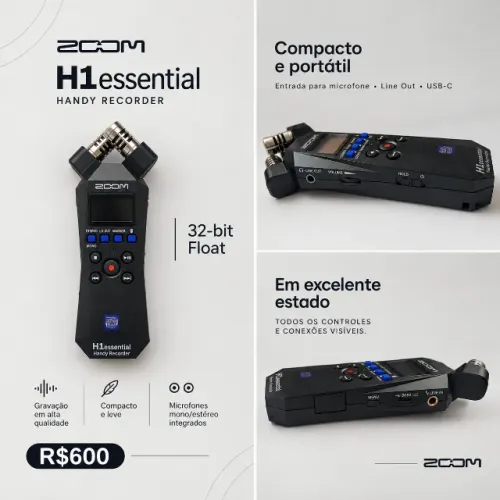 Gravador ZOOM H1 essential