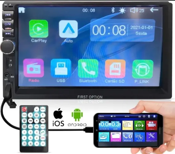 Central Multimídia Androide Auto e Apple Carplay