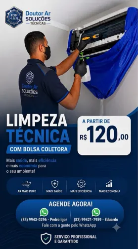 LIMPEZA TÉCNICA DE AR-CONDICIONADO