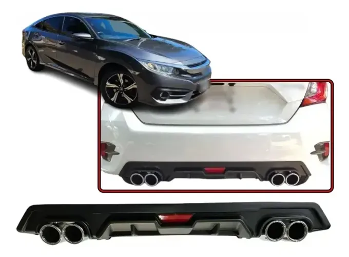 Difusor Traseiro decorativo Honda Civic G10 2017 - 2021