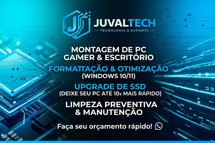 Assistência de informática, montagem de PC e Upgrade SSD