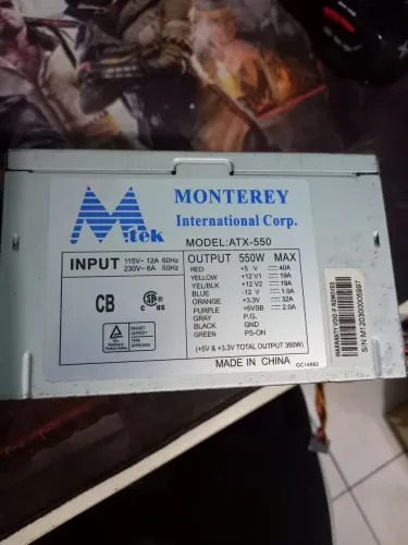 Fonte ATX 350W Reais Mtek - Excelente para PC Home Office ou Vídeo Integrado