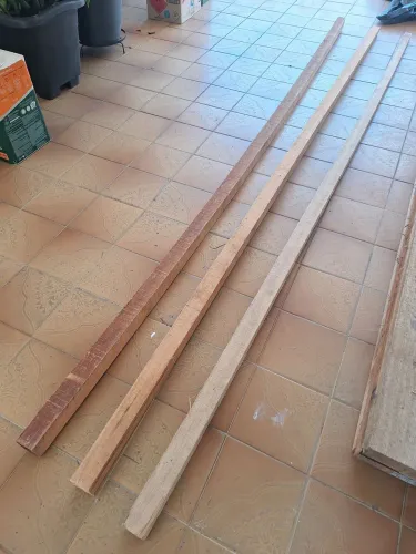 3 caibros madeira bruta cambará 5x5x300 usados
