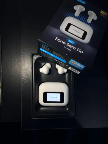 ? Fone Bluetooth TWS IT-BLUE LE-2442 com ANC e Estojo Digital - Sem Fio