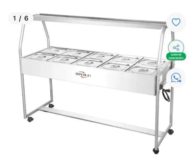 Vendo Buffet Térmico Self-Service marca Ibet, modelo ST-08, seminovo com apenas 2 usos!