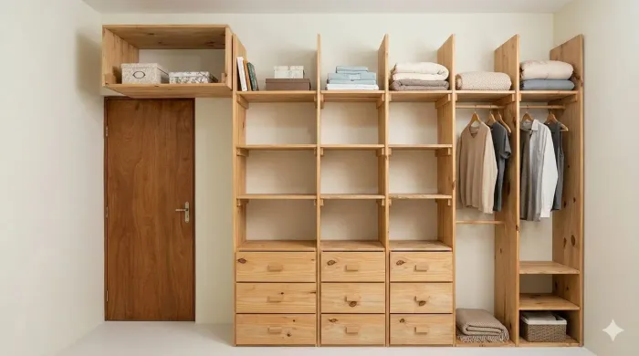 Guarda-Roupa / Closet Modulado em Madeira Maciça (Pinus) - Sob Medida