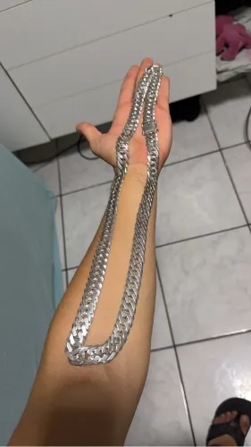 Corrente de prata 17mm elo duplo 90cm