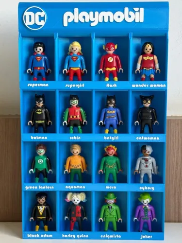 Coleção completa Kinder Ovo Playmobil DC com expositor 16 personagens