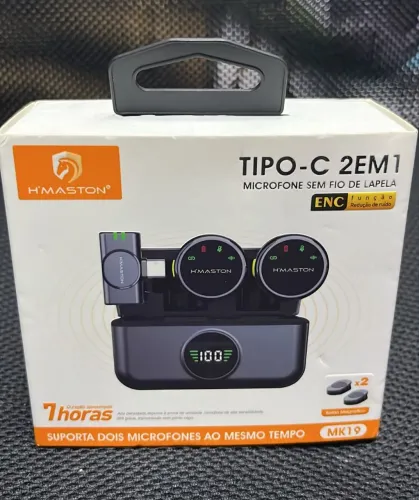 Microfone de Lapela Sem Fio