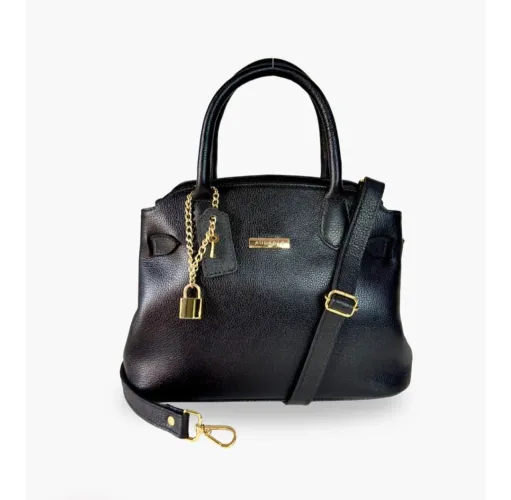 Bolsa Tiracolo Média em Couro Legítimo