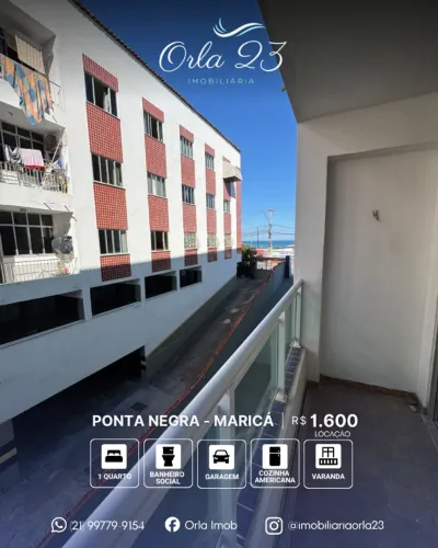 PONTA NEGRA, ORLA 23 IMOBILIÁRIA ALUGA! Excelente apartamento com vista para o mar