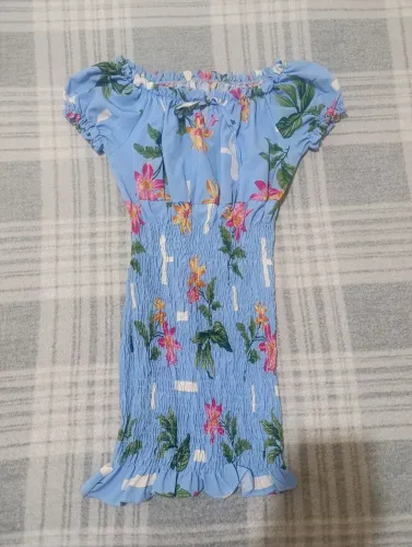 Vestido azul curto