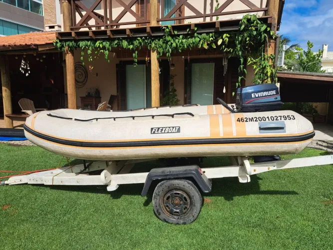 Bote inflável flexiboat motor 25hp Evinrude