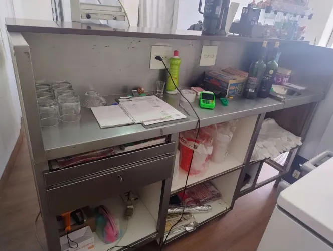 Balcão para comércio em inox