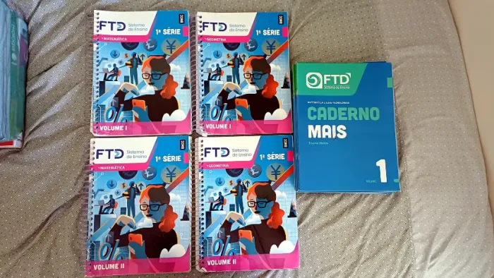 Kit FTD 1a Serie Ensino Medio - Matematica + Geometria + Caderno Mais