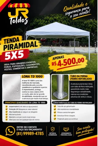 Tenda 5x5 nova pronta entrega