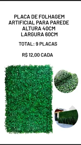 Vende se Folhagem artificial para parede 