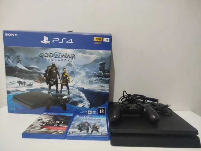 PS4 Slim 1tb com 13 jogos em conta primária