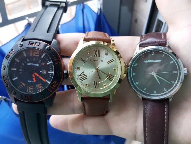 Vendo Relógio Lince com Pulseira em Couro Original, Relógio Chilli Beans e Relógio Seculus