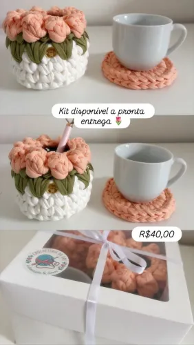 Kit presenteável em fio de malha ?