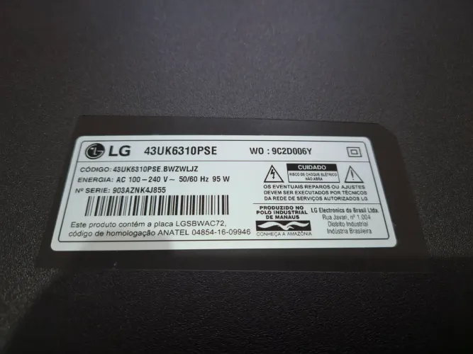 TV LG 43" COM DEFEITO