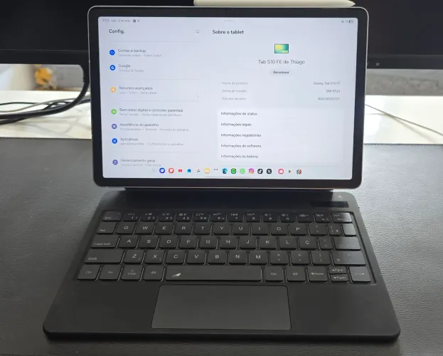 Samsung Galaxy Tab s10 Fe com capa teclado