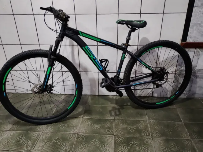BICICLETA STATUS ARO 29 BIG EVOLUTION 3.0 PRETO VERDE AZUL 21V