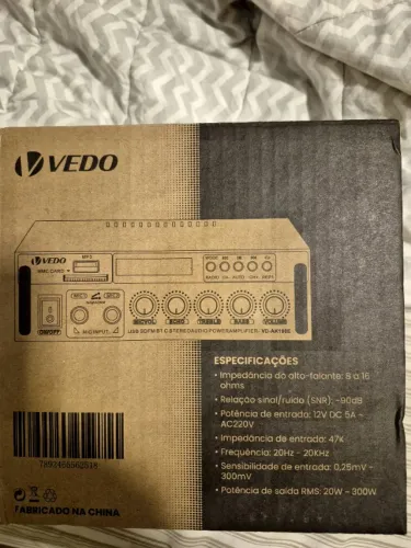 Amplificador VEDO Amplificador De Potência Estéreo Baixo 300 w*2 Para Casa e Carro 12v/110