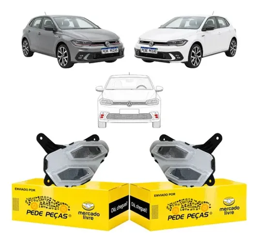 Par Farol Milha Auxiliar Vw Polo Gts 2023 2024 2025 Full Led Cristal