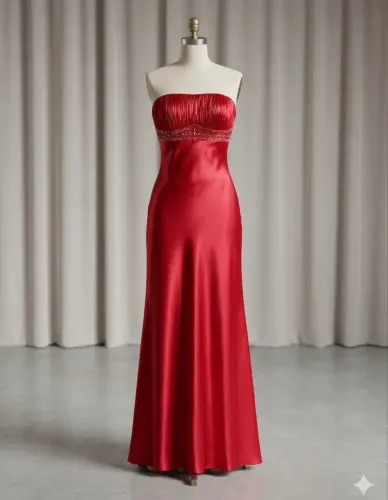 Vestido vermelho longo para festas
