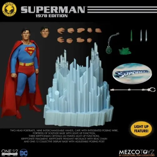 Boneco Super Homem versão Super Man Christopher Reeve 1978 Mezco One:12 LEIA