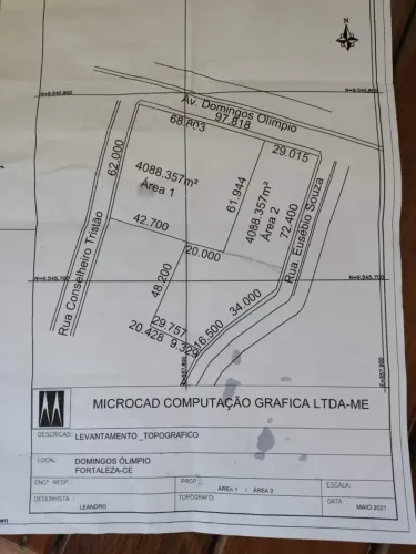 Vendo terreno único, com três frentes a 100 metros para Av. Aguanambi!