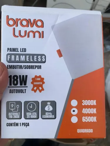 BRAVA LUMI SOBREPOR BORDA INFINITA 18W 4.000K