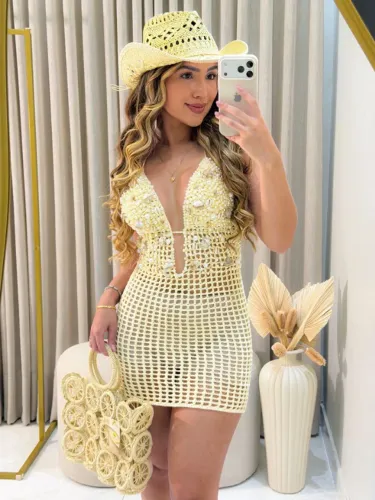 Vestido de crochê 