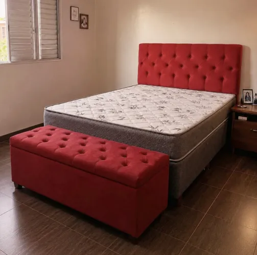 Cama Box Casal e Kit