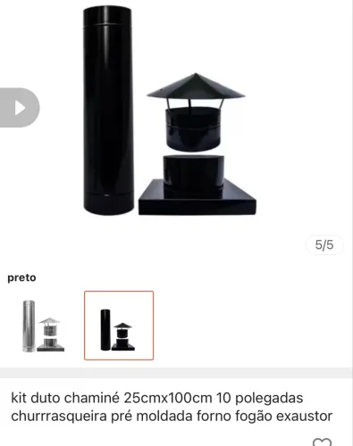 Chaminé completa churrasqueira modular