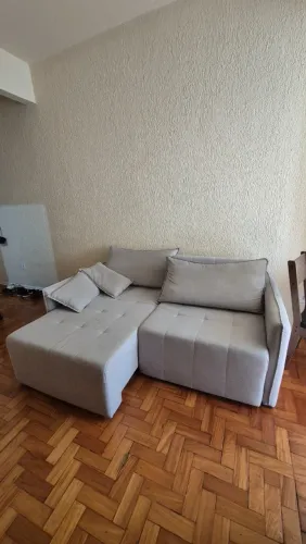 Sofá Retrátil Cinza Gelo 200 cm