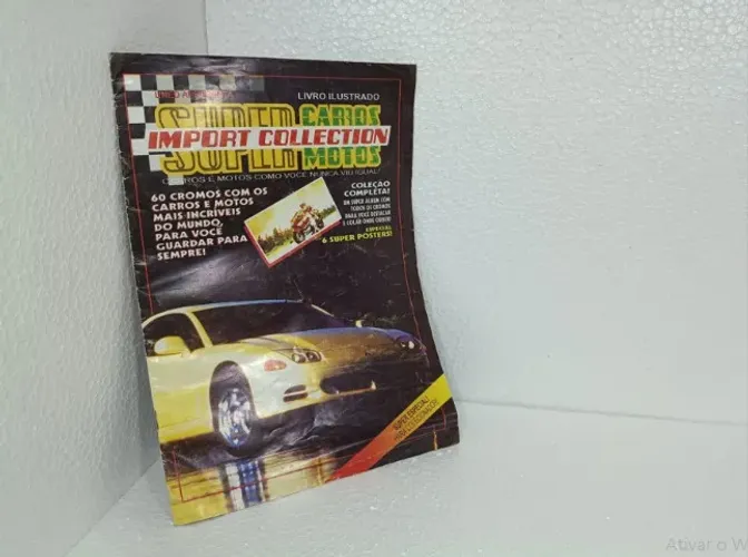 Álbum de Figurinhas Super Carros, Super Motos Import Collection (Incompleto) 1990