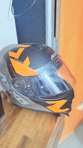 Capacete Mt Axxis Eagle Diagon Preto Fosco Laranja 61/62