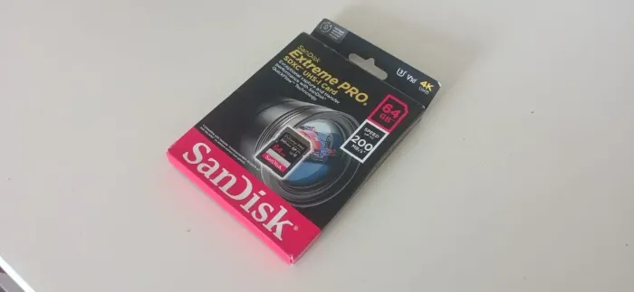 Cartão de memória Sandisk Extreme Pro de 64 Gb classe 10 200 mb/s (câmera profissional)