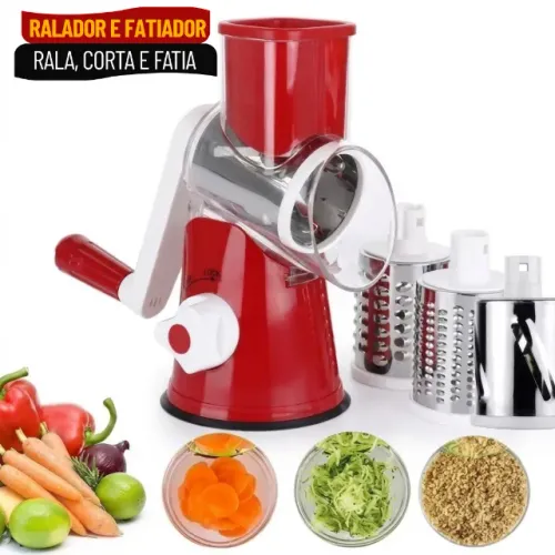 Cortador Fatiador e Ralador Manual 3 Lâminas Inox - SCS116