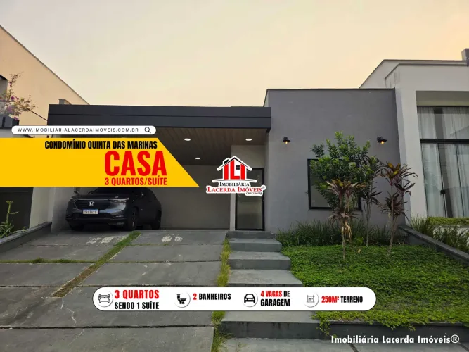 Condomínio Quinta das Marinas - Casa Térrea 3 Quartos 1 Suíte, 4 Vagas, Mobiliada