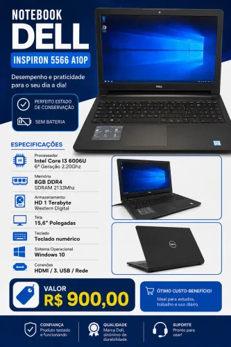 Dell Inspiron Intel Core i3 8GB DDR4 HD 1TB