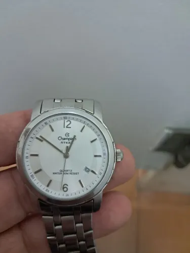 relógio champion steel quartz water 50m resist masculino