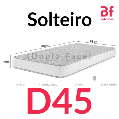 (Novo) BF Colchões Solteiro D45 100% Espuma Inmetro INER (Novo)
