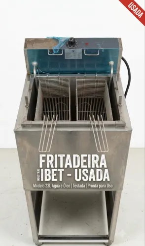 Fritadeira Industrial IBET 23L Água e Óleo - Usada em Ótimo Estado