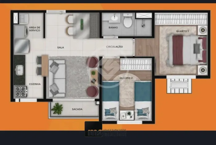 Apartamento 2 quartos com suíte Vila Alpes