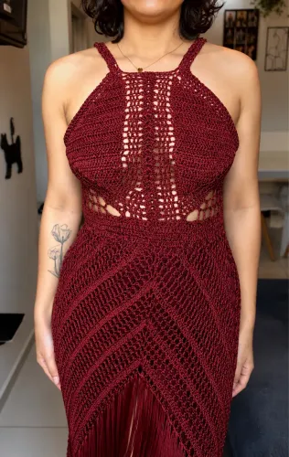 Vestido de festa em Crochê